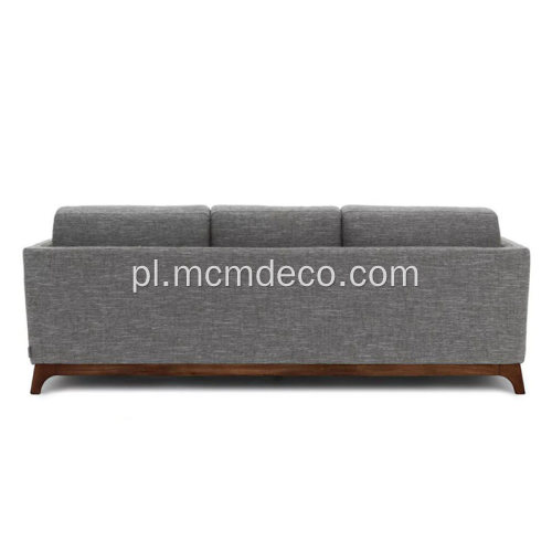 Sofa Ceni Volcanic Grey Fabric z drewnianymi stopami